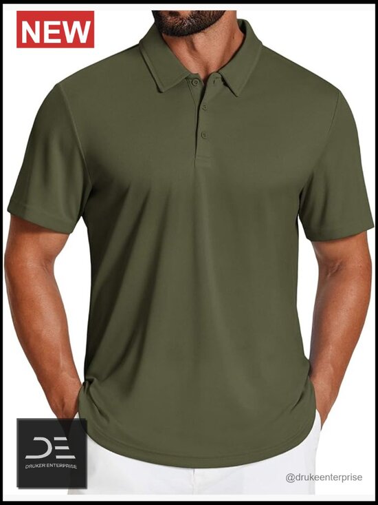 Other - Mens Golf Polo Shirt Short Sleeve Quick Dry Moisture Wicking Performance Stretch